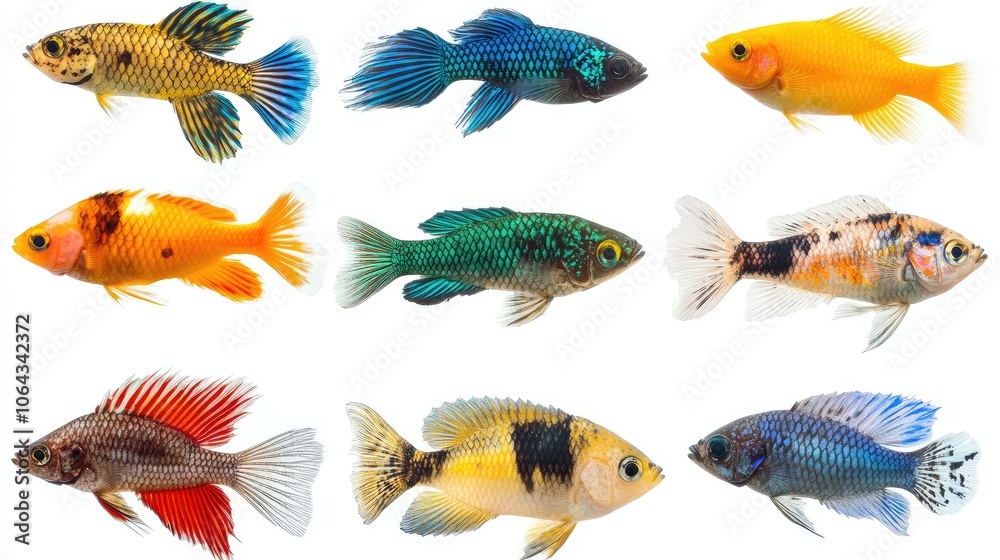 Colorful Varieties of Freshwater Fish Species Colorful Varieties of Freshwater Fish Species