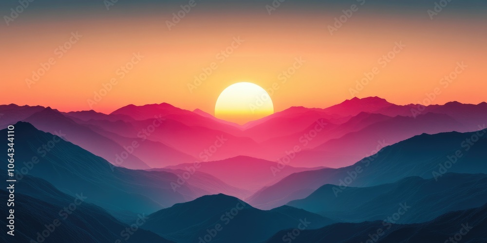Radiant Sunset over Majestic Mountains Radiant Sunset over Majestic Mountains