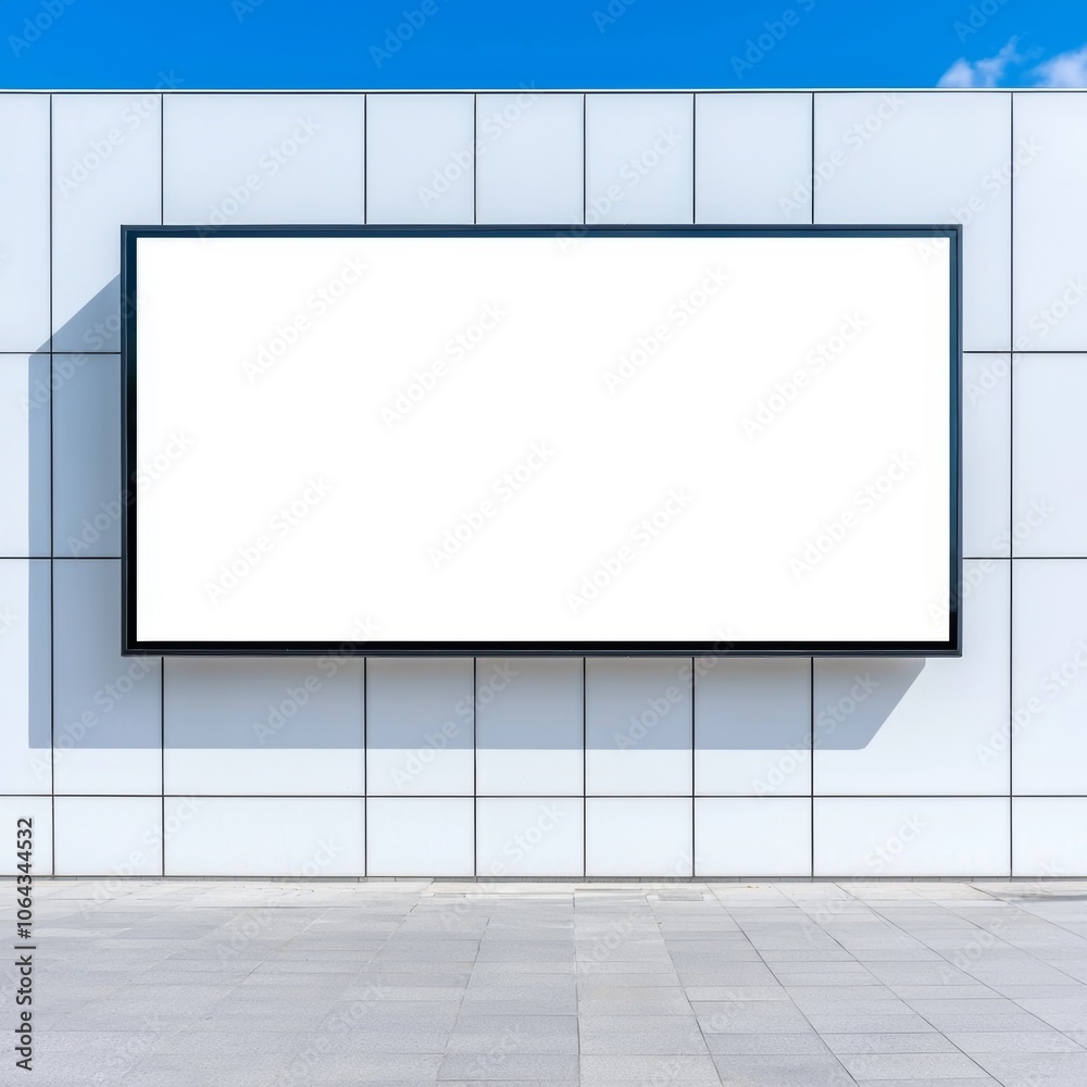 Large billboard on modern building facade Large billboard on modern building facade