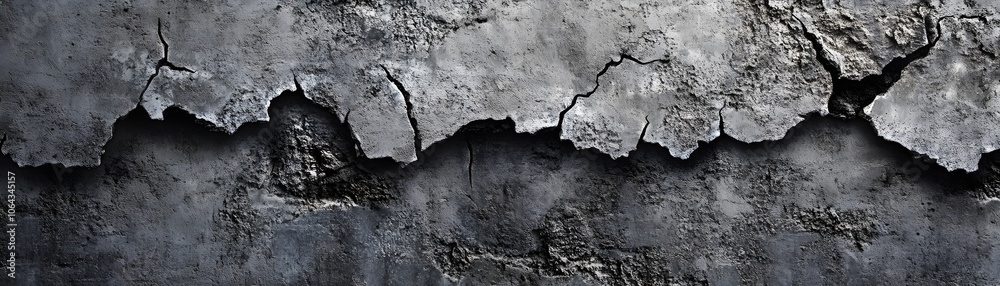 Obraz premium Close-up of a Cracked and Weathered Concrete Wall
