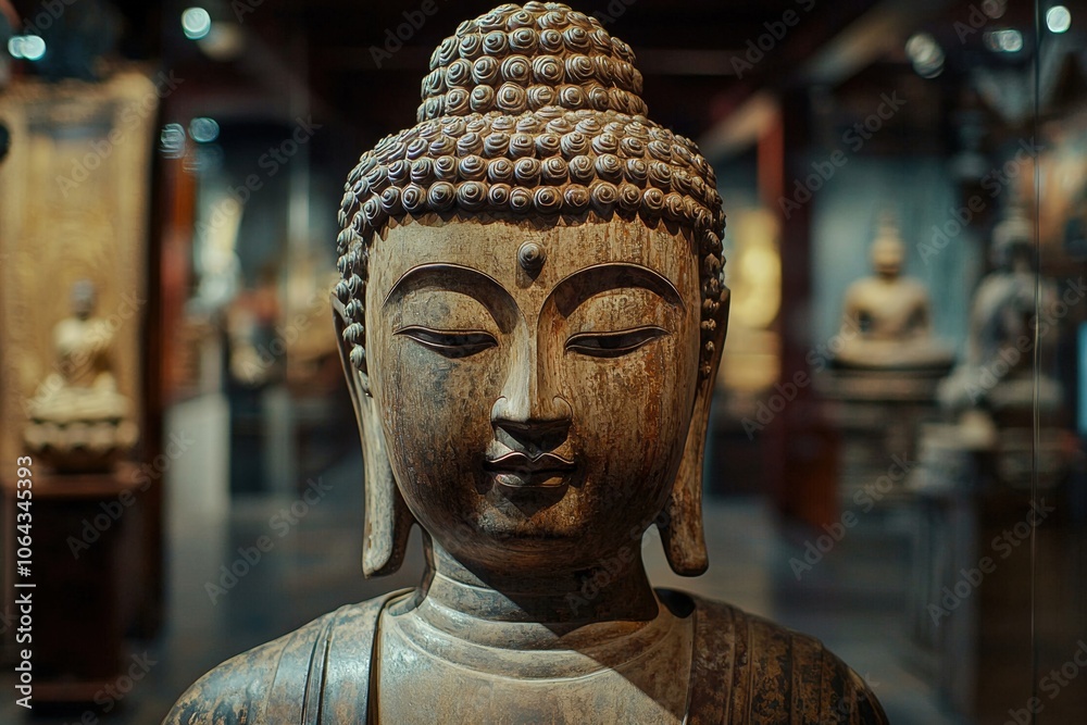 Majestic Buddhist Statue in Serene Display Showcases Spiritual Heritage and Contemplative Atmosphere Majestic Buddhist Statue in Serene Display Showcases Spiritual Heritage and Contemplative Atmosphere