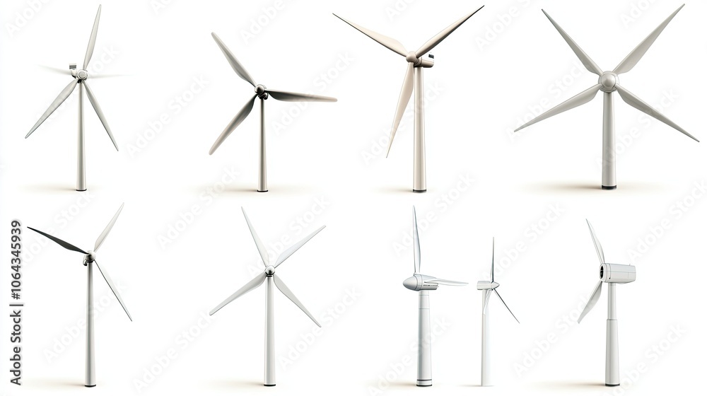 Various Wind Turbines in Clean Environment Various Wind Turbines in Clean Environment