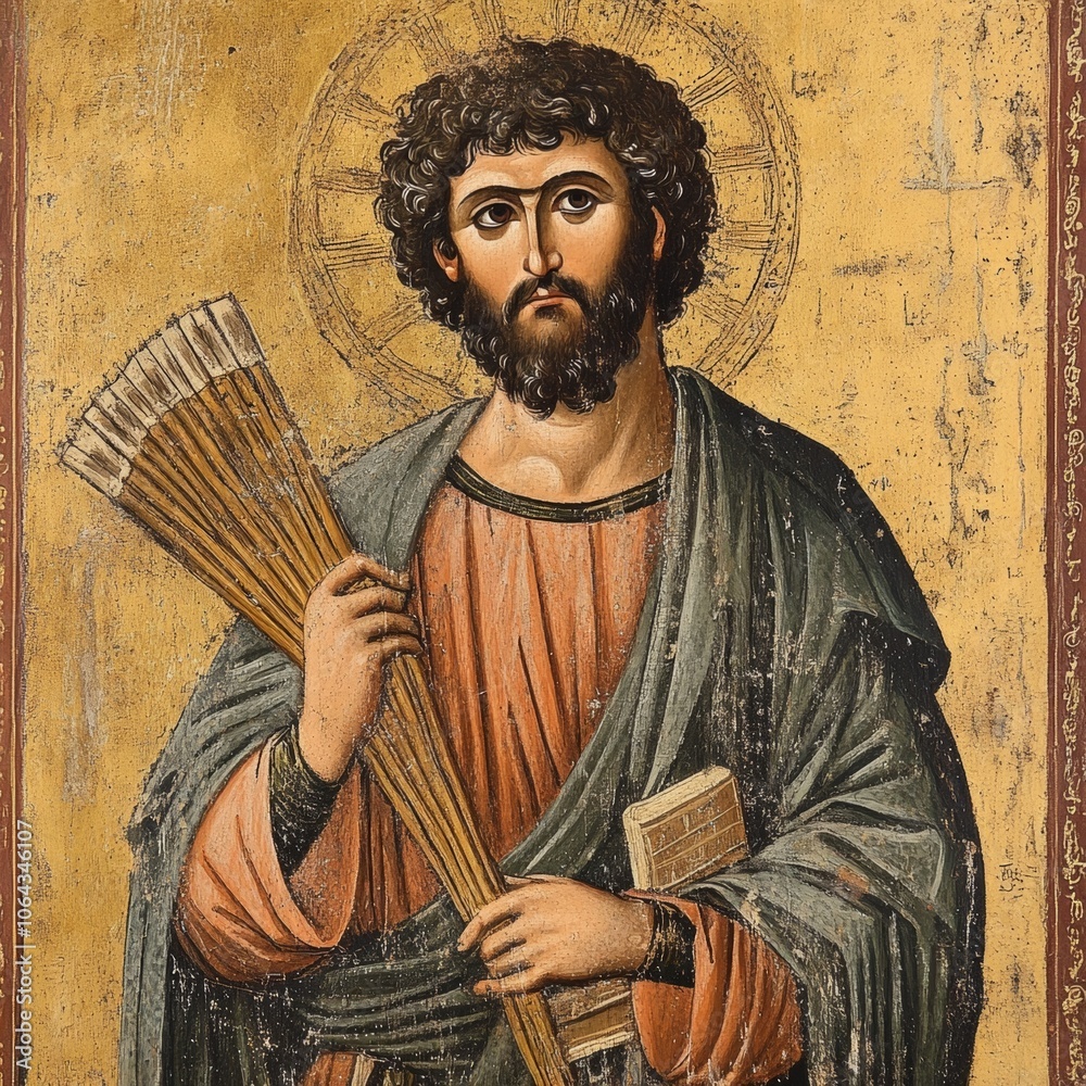 Obraz premium Religious icon of a saint, vintage style