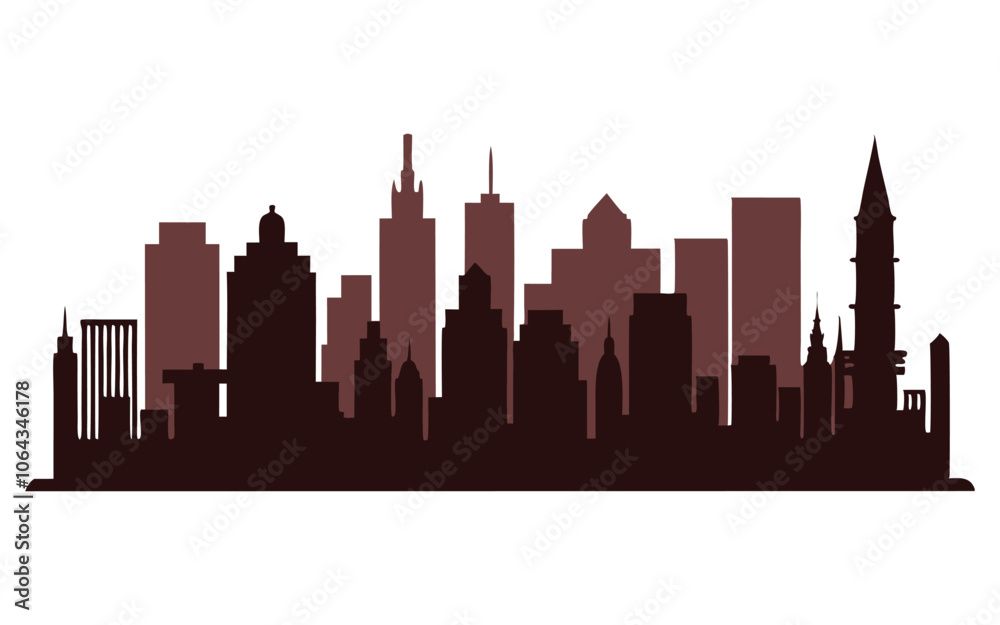 silhouette building city on white background silhouette building city on white background
