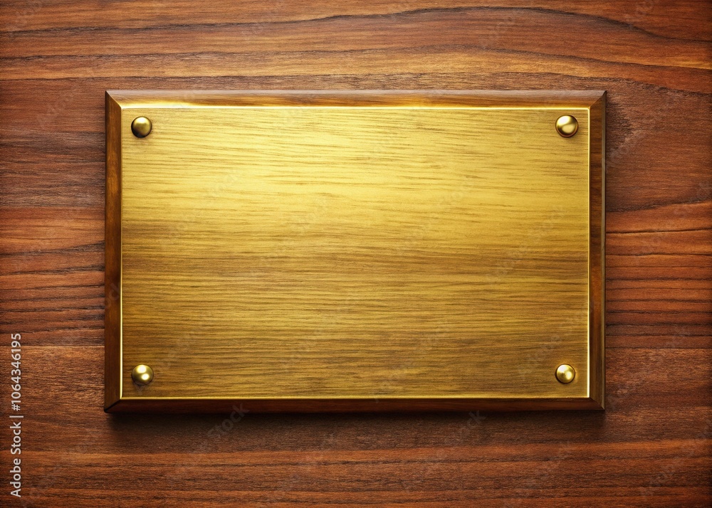 Blank Wooden Plaque with Gold Plate for Elegant Engraving Blank Wooden Plaque with Gold Plate for Elegant Engraving