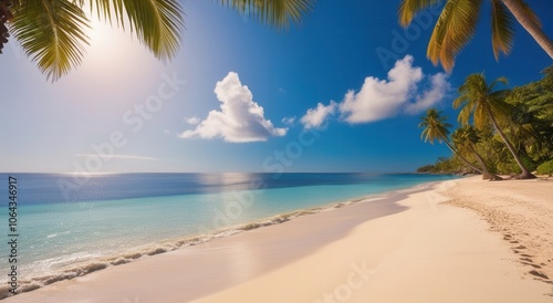 beach with palm tree
