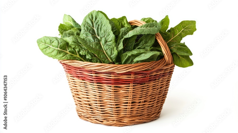 Fresh Spinach in Woven Basket Arrangement Fresh Spinach in Woven Basket Arrangement