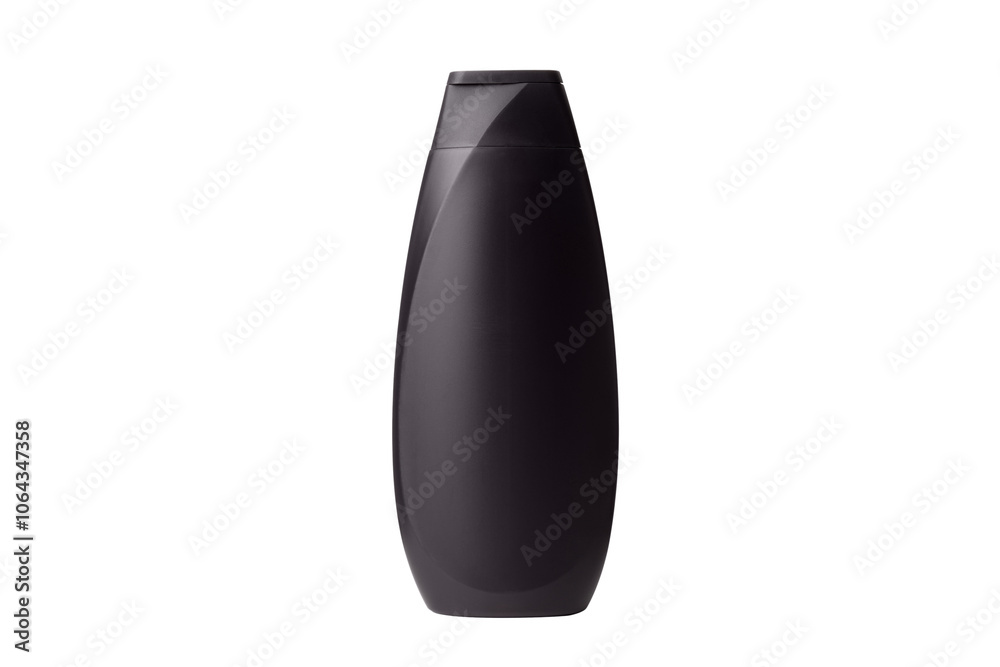 PNG, Black bottle for men's shampoo, isolated on white background PNG, Black bottle for men's shampoo, isolated on white background