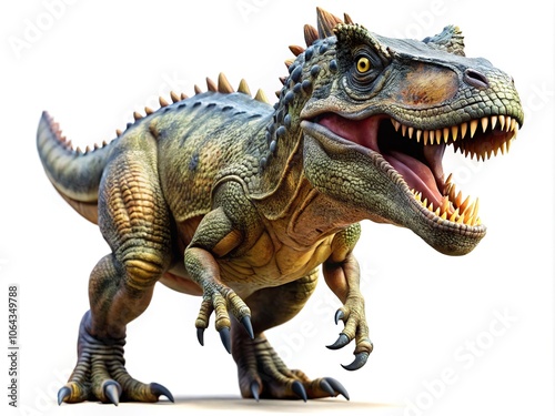 Dinosaur Isolated on Transparent Background, High Depth of Field, Realistic photo