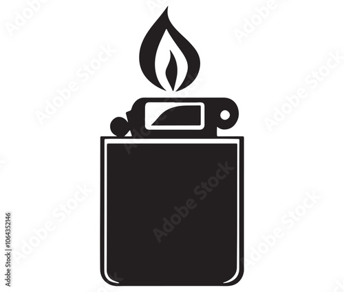 Gas lighter vector illustration, Gas lighter isolated on white background, Lighter icon vector