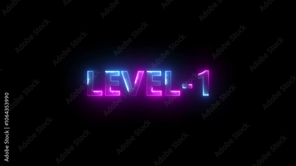 Abstract glowing neon level 1 to 10 isolated on black background. Trendy glow lighting line animation Abstract glowing neon level 1 to 10 isolated on black background. Trendy glow lighting line animation