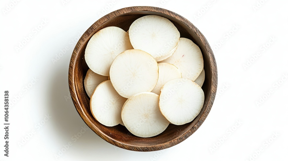 Fresh Sliced Vegetables in Wooden Bowl Fresh Sliced Vegetables in Wooden Bowl