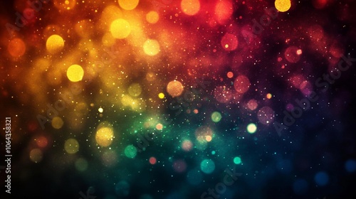 Abstract Colorful Bokeh Background with Glitter and Lights