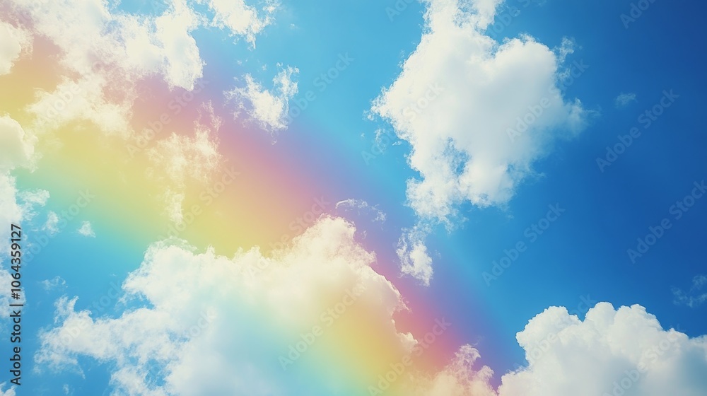 Colorful Sky With Clouds and Rainbow Effect Colorful Sky With Clouds and Rainbow Effect