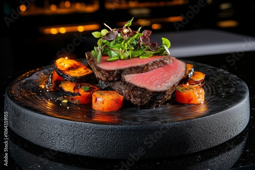 Rustic, dark-themed kitchen with a plate of fat-burning foods, illuminated by candlelight, symbolizing a moody, elegant look