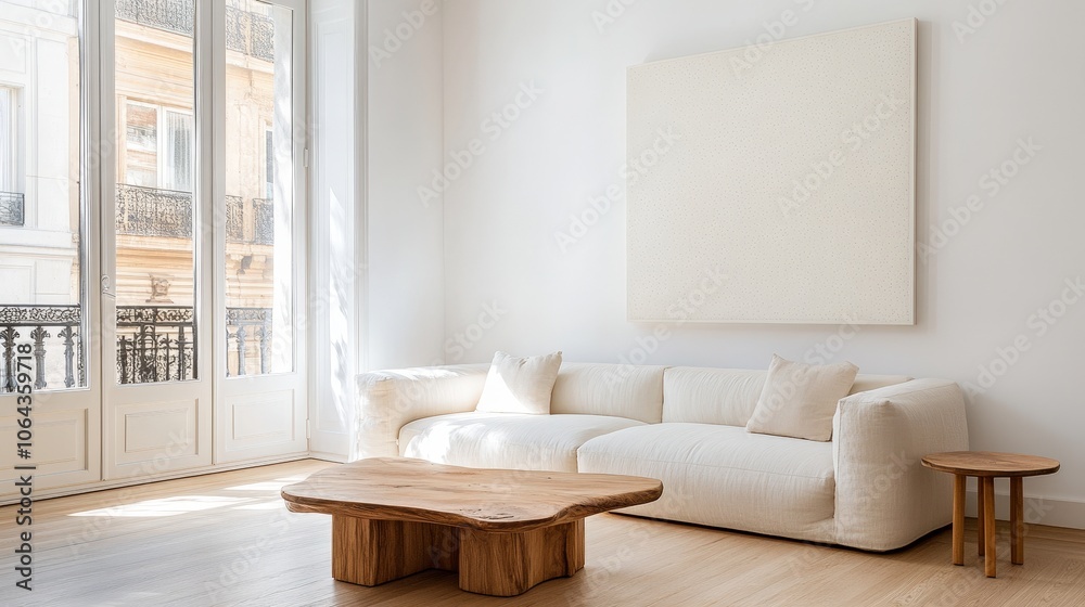 Minimalist Scandinavian Style Living Room with Wood Accents Minimalist Scandinavian Style Living Room with Wood Accents