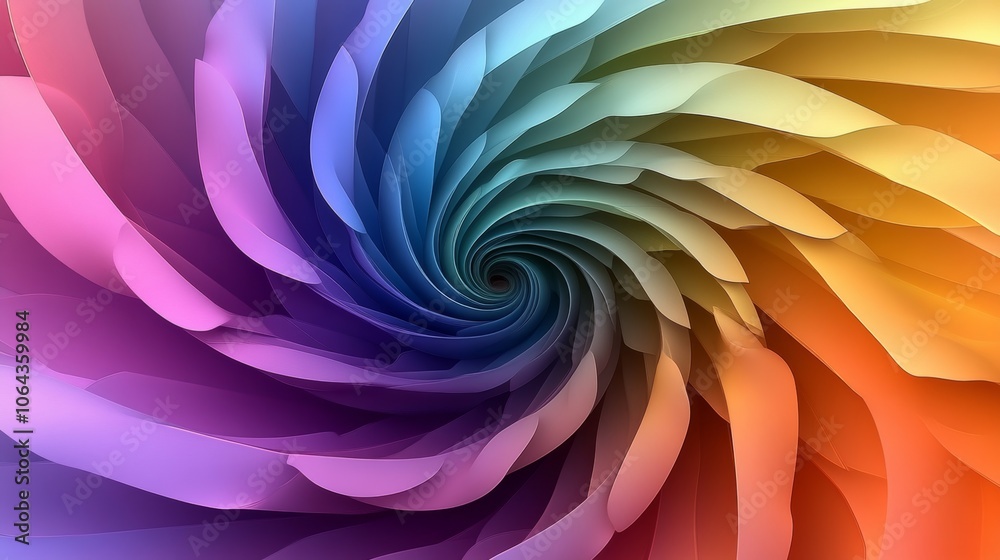 Abstract Swirling Rainbow Colors Background Pattern