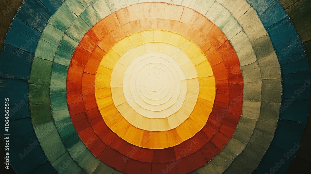 Obraz premium Abstract Circular Pattern with Warm Colors and Texture