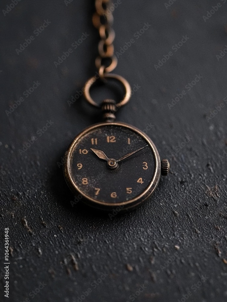 Antique pocket watch on a dark textured surface, showcasing vintage charm and timeless elegance. Antique pocket watch on a dark textured surface, showcasing vintage charm and timeless elegance.