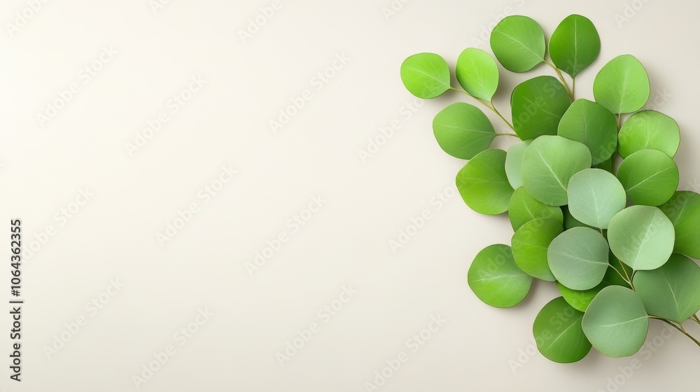 Bright green leaves arranged on a light surface create a fresh, natural aesthetic in this simple yet elegant composition Bright green leaves arranged on a light surface create a fresh, natural aesthetic in this simple yet elegant composition