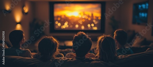 People Watching a Movie on a Big Screen in a Dark Room