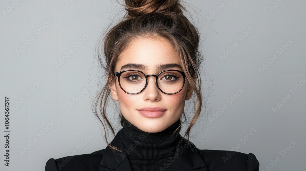 Portrait of a Beautiful Woman in Glasses Studio Shoot Fashion Photography Portrait of a Beautiful Woman in Glasses Studio Shoot Fashion Photography