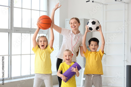 Cute little children with s...