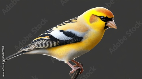 Elegant goldfinch bird isolated on transparent background, perfect for ornithology, nature-themed design projects, and wildlife illustrations