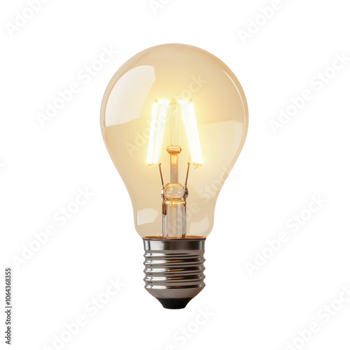 Vintage-style light bulb glowing with warm illumination photo