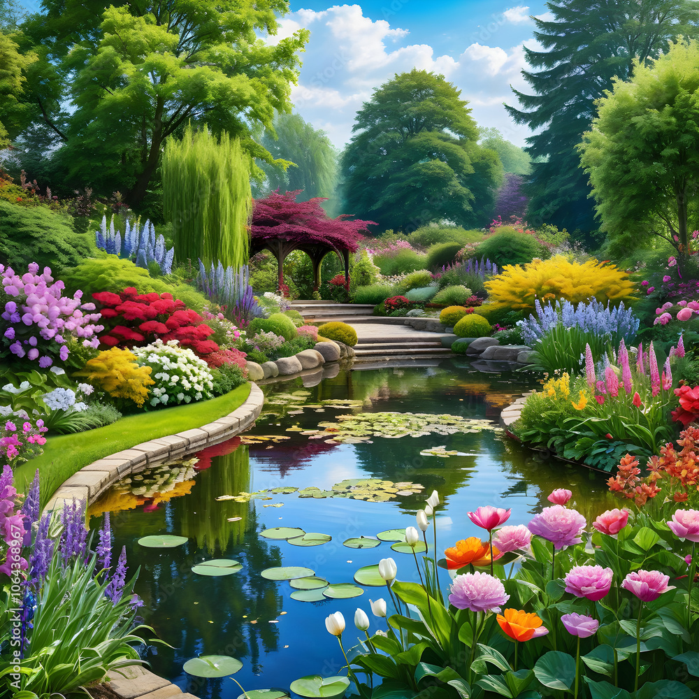 Fototapeta premium japanese garden pond