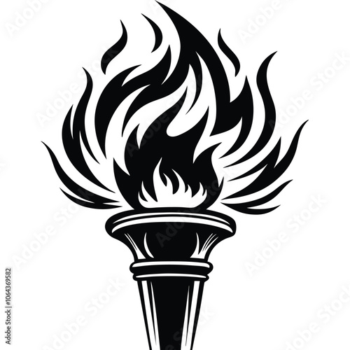 Blazing Torch vector silhouette