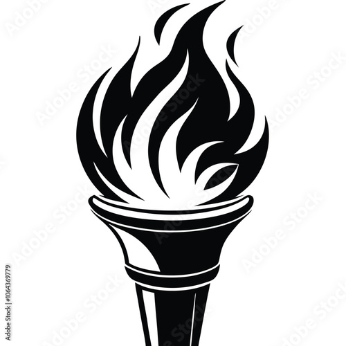 Blazing Torch vector silhouette