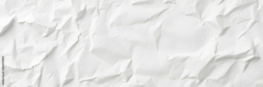 Crumpled white paper background with soft shadows, contrast, creased Crumpled white paper background with soft shadows, contrast, creased
