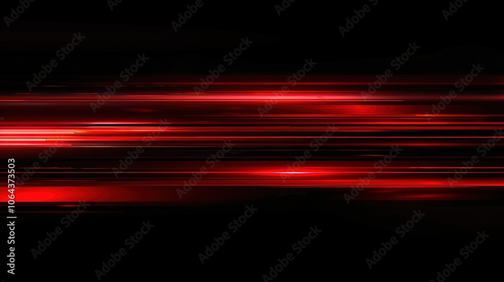 Radiant Red: Abstract Horizontal Gradient Light Effect with Lens Flare on Black Background Radiant Red: Abstract Horizontal Gradient Light Effect with Lens Flare on Black Background