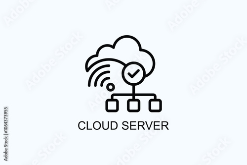 Cloud Server Vector  Or Logo Sign Symbol Illustration