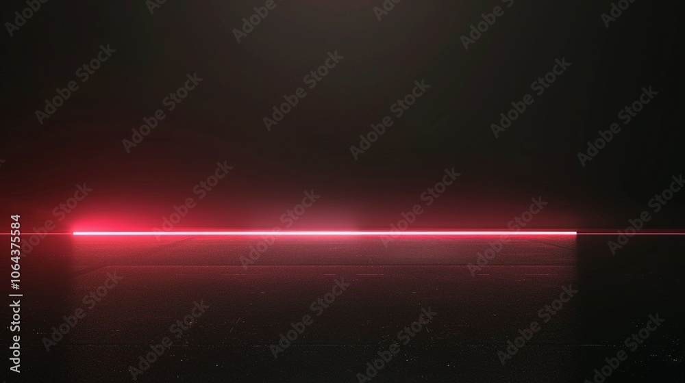 Obraz premium Radiant Red: Abstract Horizontal Gradient Light Effect with Lens Flare on Black Background