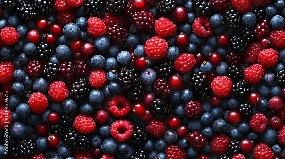 Colorful Mixed Berries on Wooden Surface Colorful Mixed Berries on Wooden Surface