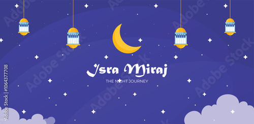 Isra miraj 2025 the night journey greetings card background