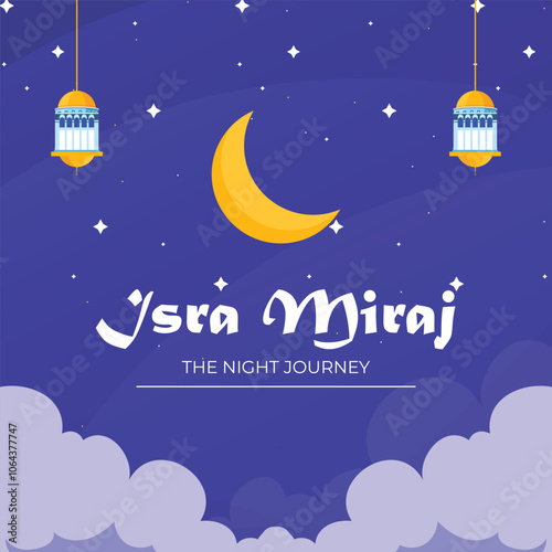 Isra miraj 2025 the night journey greetings card background