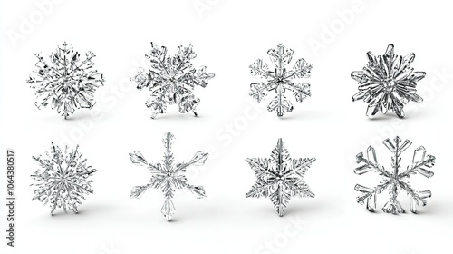 Intricate Snowflake Designs in High Detail