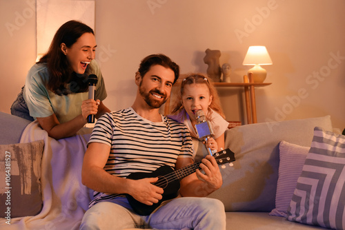 Happy family karaoke night ...
