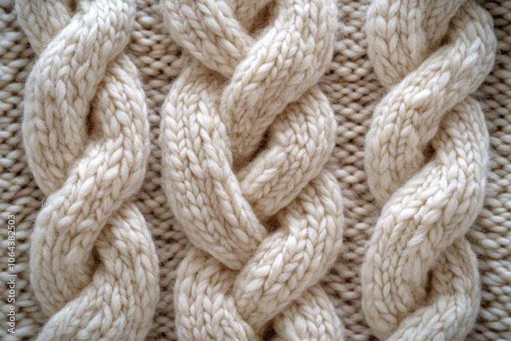 Woven pattern featuring a complex cable design. Generative AI