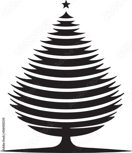 Christmas Tree Icon on White Background - Vector Art.