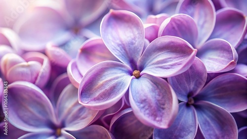 A close-up shot of a delicate lilac flower with intricate details and soft petals unfolding in a gentle, curved shape, lilac flowers, nature