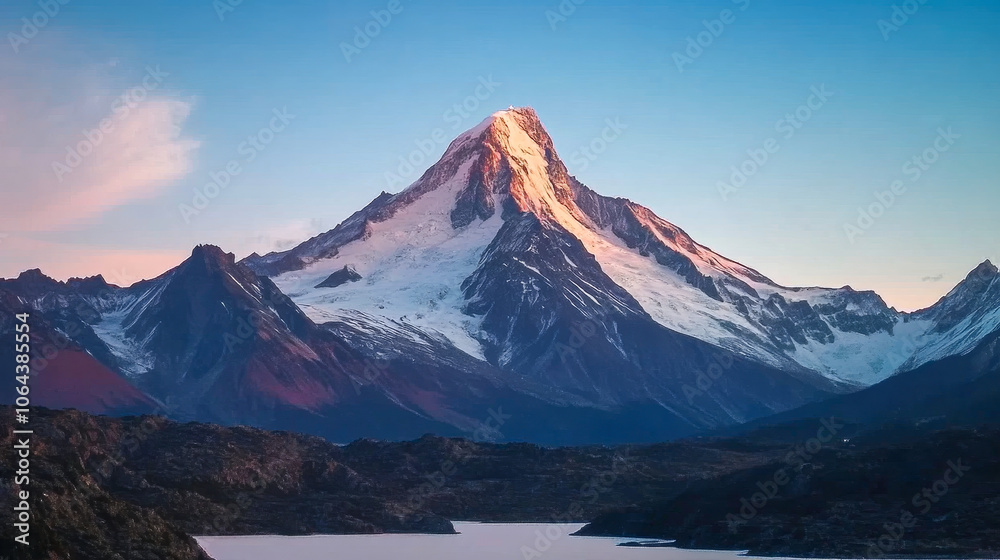 Majestic Mountain Range at Sunrise Majestic Mountain Range at Sunrise