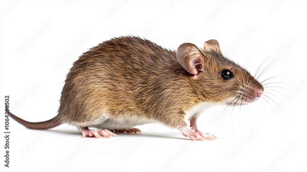 45.A close-up side view of a brown Rattus norvegicus, the brown rat. The fur appears rough and bristly, with the rat’s sharp claws gripping the surface. Its tail curls slightly behind it, and its 45.A close-up side view of a brown Rattus norvegicus, the brown rat. The fur appears rough and bristly, with the rat’s sharp claws gripping the surface. Its tail curls slightly behind it, and its