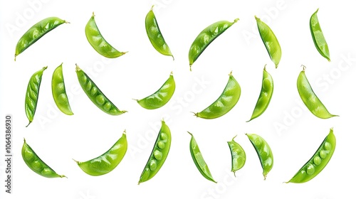 Fresh Green Peas in Various Arrangements