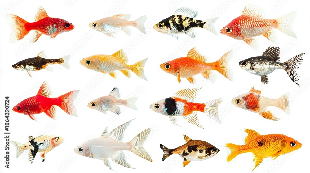 Colorful Collection of Goldfish Varieties Colorful Collection of Goldfish Varieties