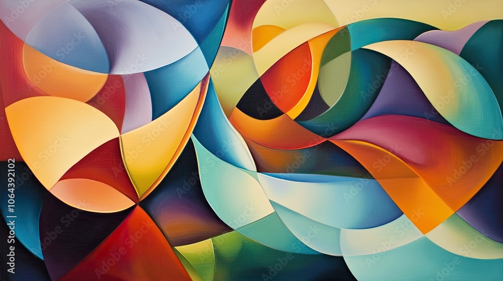 Colorful Abstract Art with Curves and Shapes Colorful Abstract Art with Curves and Shapes