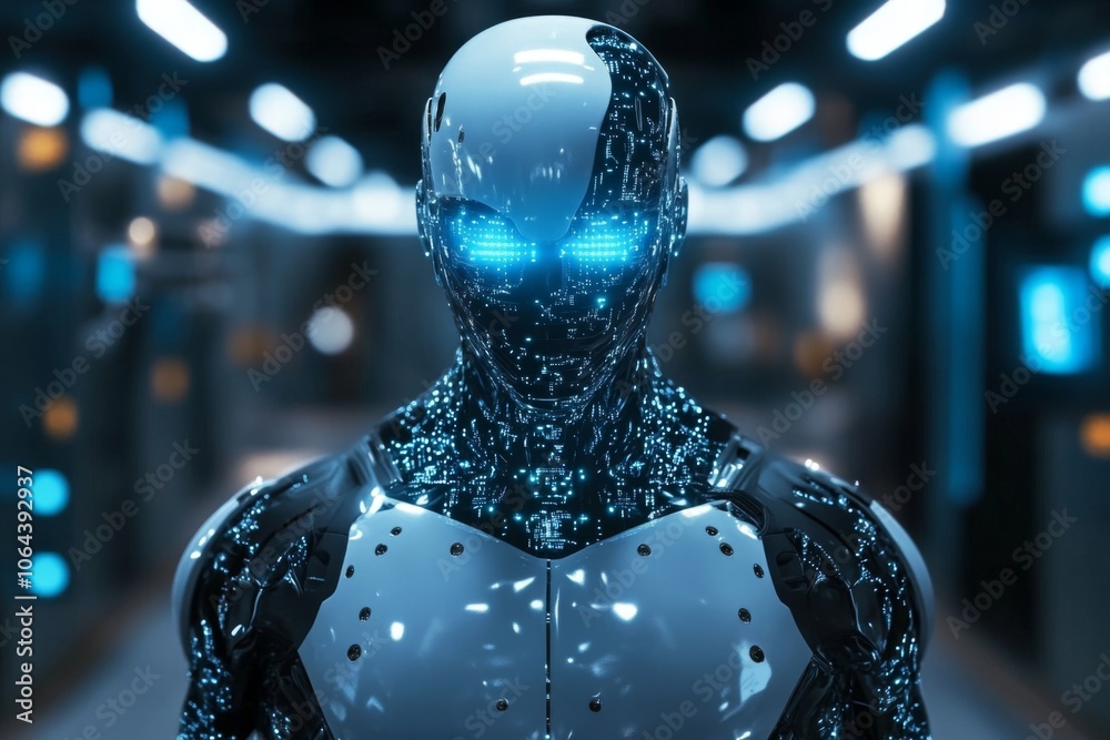 A glimpse into the future of robotics with a strikingly realistic humanoid design. A glimpse into the future of robotics with a strikingly realistic humanoid design.
